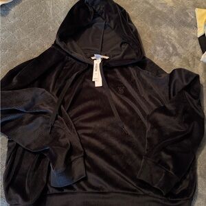 Pink velour hoodie